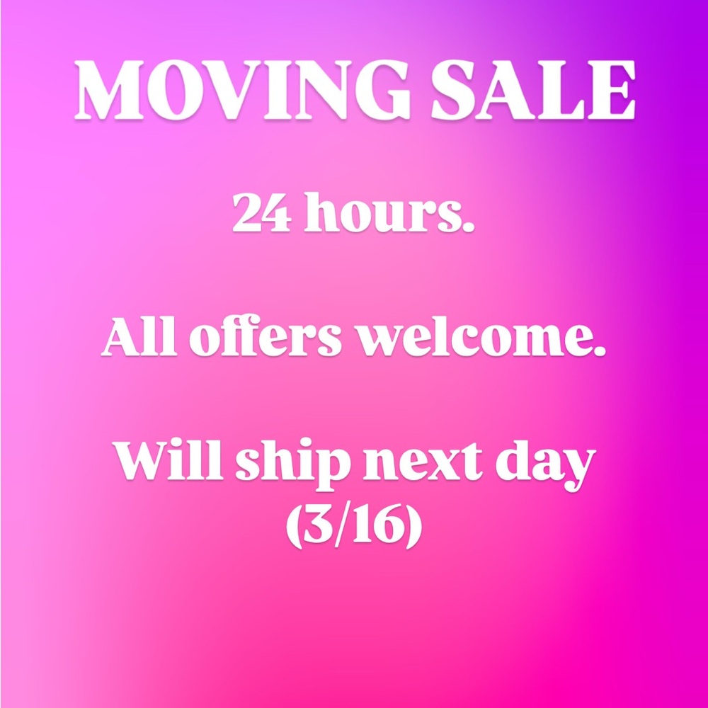 Moving Sale Announcement Graphic - Pink to Purple Gradient